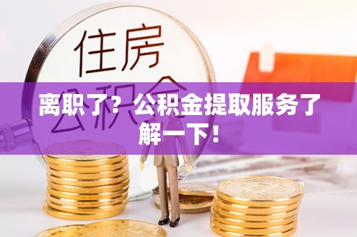 淅川离职了？公积金提取服务了解一下！