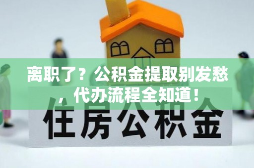 淅川离职了？公积金提取别发愁，代办流程全知道！